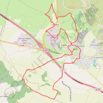 Itinéraire Autour de La Cavalerie (12), distance, dénivelé, altitude, carte, profil, trace GPS