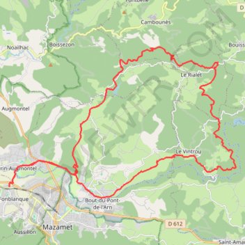 Itinéraire Autour du Rialet - Saint-Alby, distance, dénivelé, altitude, carte, profil, trace GPS