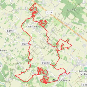 Itinéraire NieulLesSaintes_41Km-8142618, distance, dénivelé, altitude, carte, profil, trace GPS