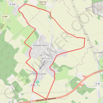 Itinéraire Circuit du bois de la Grange, distance, dénivelé, altitude, carte, profil, trace GPS