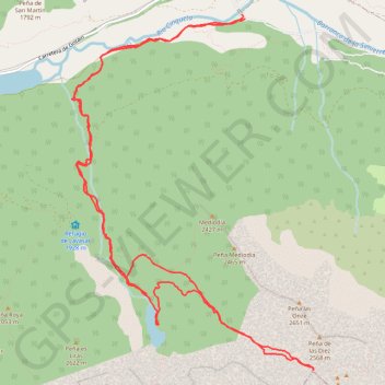 Itinéraire Ibon del Plan, distance, dénivelé, altitude, carte, profil, trace GPS
