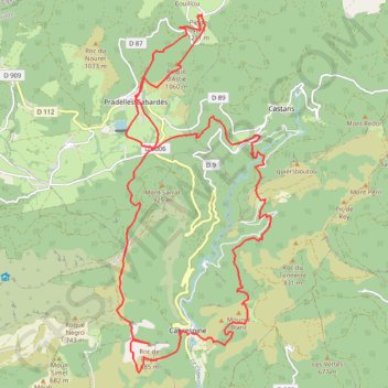 Itinéraire Cabrespine, Pic de Nore, distance, dénivelé, altitude, carte, profil, trace GPS