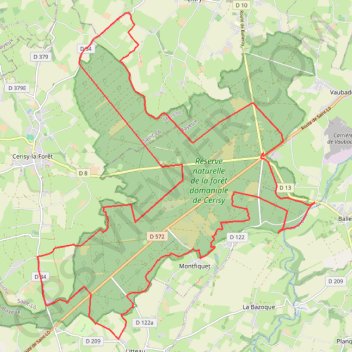 Itinéraire Forêt de Balleroy - Montfiquet, distance, dénivelé, altitude, carte, profil, trace GPS