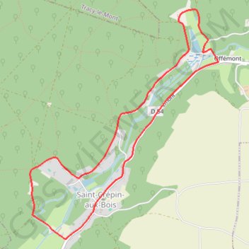 Itinéraire Saint-Crépin-aux-Bois, distance, dénivelé, altitude, carte, profil, trace GPS