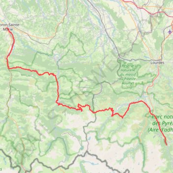 Itinéraire 1-luz-st-sauveur-oloron-sainte-marie-v2-v3, distance, dénivelé, altitude, carte, profil, trace GPS