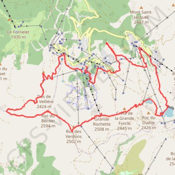Itinéraire Crête des Etroits, Bécoin, Verdons et la Grande Rochette, distance, dénivelé, altitude, carte, profil, trace GPS
