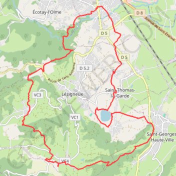 Itinéraire Moingt Valensanges Vidrieux avec les Randonneurs Montbrisonnais, distance, dénivelé, altitude, carte, profil, trace GPS