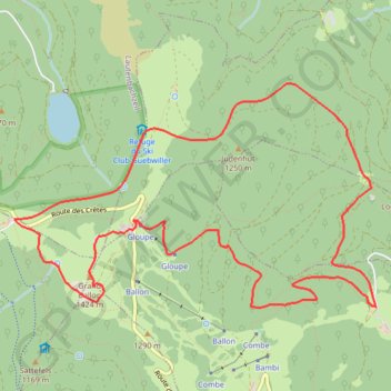 Itinéraire Tour du Grand Ballon, distance, dénivelé, altitude, carte, profil, trace GPS