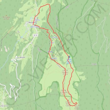 Itinéraire Menthières - Crêt d'eau, distance, dénivelé, altitude, carte, profil, trace GPS