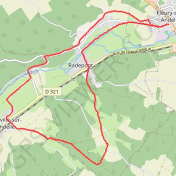 Itinéraire Fleury sur Andelle, distance, dénivelé, altitude, carte, profil, trace GPS
