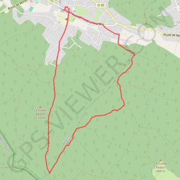 Itinéraire Régusse - Forêt de Pelenc, distance, dénivelé, altitude, carte, profil, trace GPS