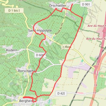 Itinéraire Orsch 13.3km 229m, distance, dénivelé, altitude, carte, profil, trace GPS