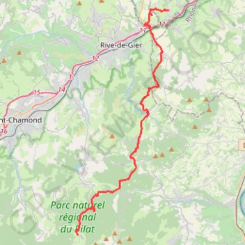 Itinéraire En route vers la Jasserie depuis Tartaras...TRAJET ALLER, distance, dénivelé, altitude, carte, profil, trace GPS