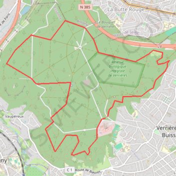 Itinéraire Bois de Verrieres, distance, dénivelé, altitude, carte, profil, trace GPS