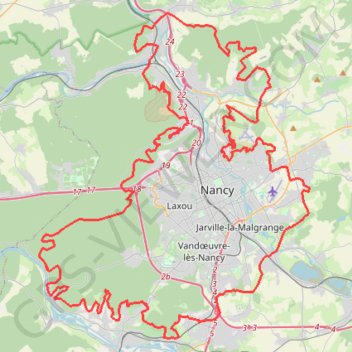 Itinéraire Ultra-Trail Tour de Nancy 2021 - 127 km Bodycross, distance, dénivelé, altitude, carte, profil, trace GPS