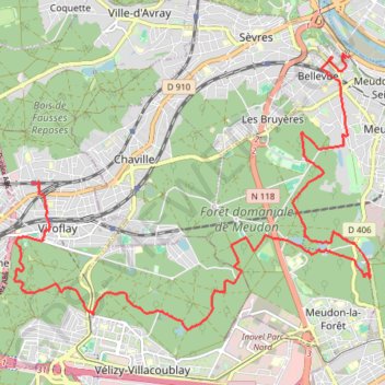 Itinéraire Issy-les-Moulineaux à Viroflay, distance, dénivelé, altitude, carte, profil, trace GPS