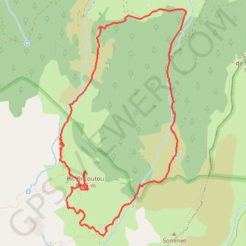 Itinéraire pic Bricoutou, distance, dénivelé, altitude, carte, profil, trace GPS