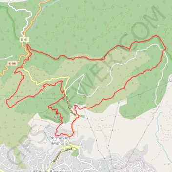 Itinéraire Bormes les Mimosas et la Forêt des Maures, distance, dénivelé, altitude, carte, profil, trace GPS