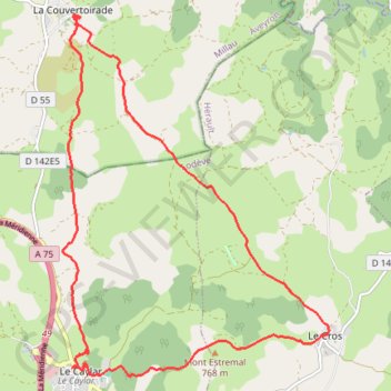 Itinéraire Le Caylar - La Couvertoirade, distance, dénivelé, altitude, carte, profil, trace GPS