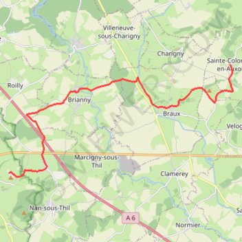Itinéraire Château de Thil - Château de Sainte-Colombe, distance, dénivelé, altitude, carte, profil, trace GPS