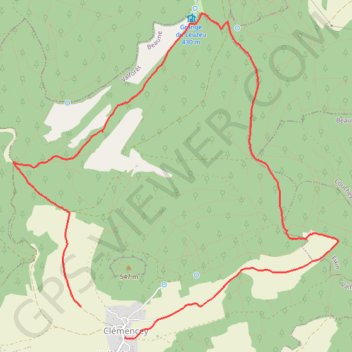 Itinéraire Marche nordique Clemencey, distance, dénivelé, altitude, carte, profil, trace GPS
