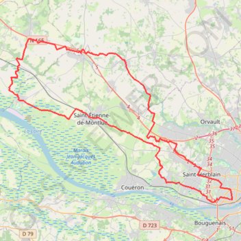 Itinéraire Sortie à vélo l'après-midi, distance, dénivelé, altitude, carte, profil, trace GPS