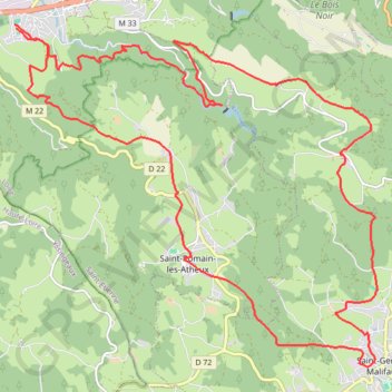 Itinéraire Marche au Chambon Feugerolles, distance, dénivelé, altitude, carte, profil, trace GPS
