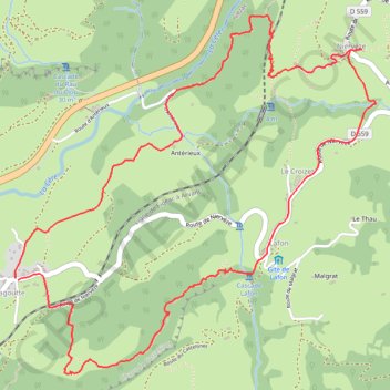 Itinéraire La porte du Lion - Thiézac, distance, dénivelé, altitude, carte, profil, trace GPS