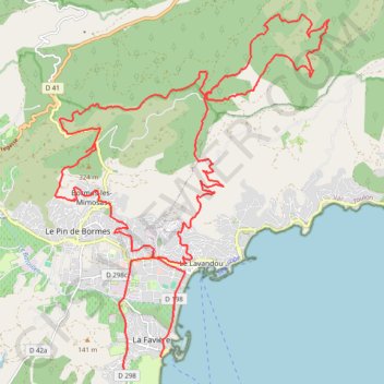 Itinéraire Bormes les Mimosas (Var), distance, dénivelé, altitude, carte, profil, trace GPS