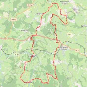 Itinéraire La ronde des étangs, distance, dénivelé, altitude, carte, profil, trace GPS