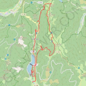 Itinéraire Ravin de la Thur, distance, dénivelé, altitude, carte, profil, trace GPS