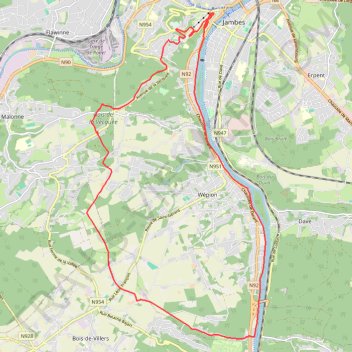 Itinéraire Circuit vélo AE-NAMUR-WEPION-PROFONDEVILLE, distance, dénivelé, altitude, carte, profil, trace GPS