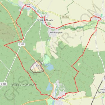 Itinéraire Autour de l'Abbaye de Chaalis, distance, dénivelé, altitude, carte, profil, trace GPS