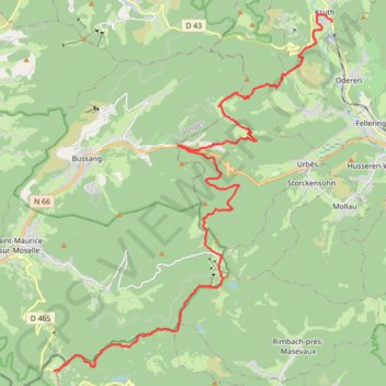 Itinéraire Kruth - Le Ballon d'Alsace - Tour des Lacs des Vosges, distance, dénivelé, altitude, carte, profil, trace GPS