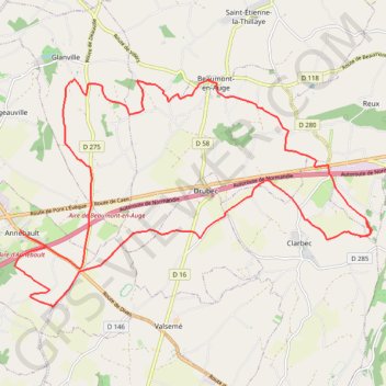 Itinéraire Annebault, distance, dénivelé, altitude, carte, profil, trace GPS
