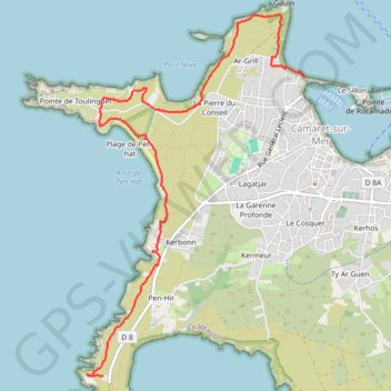 Itinéraire CamaretGarmin.gpx, distance, dénivelé, altitude, carte, profil, trace GPS