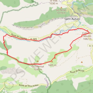 Itinéraire Le col bas du pensier, distance, dénivelé, altitude, carte, profil, trace GPS