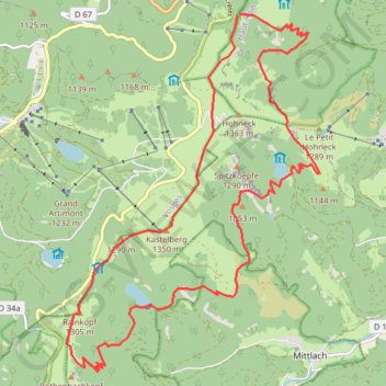 Itinéraire Cirques Glaciaires du Frankenthal, distance, dénivelé, altitude, carte, profil, trace GPS