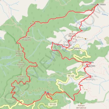 Itinéraire Chamorga-la Cumbrilla-Lomo las Bodegas-Cabezo del Tejo-Tafada-Chamorga, distance, dénivelé, altitude, carte, profil, trace GPS
