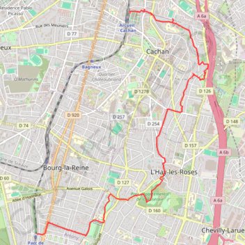 Itinéraire De Cachan à Bourg la Reine - rando et sous nos pas coule la bièvre, distance, dénivelé, altitude, carte, profil, trace GPS