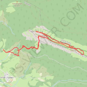Itinéraire Sierra de San Donato : Ihurbain et Beriain depuis Unanu, distance, dénivelé, altitude, carte, profil, trace GPS