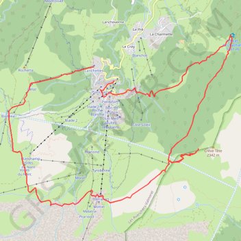Itinéraire Valmorel - Grand Tour, distance, dénivelé, altitude, carte, profil, trace GPS