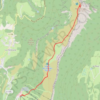 Itinéraire Moucherotte Aller Retour Depuis Stade de Neige de Lans, distance, dénivelé, altitude, carte, profil, trace GPS