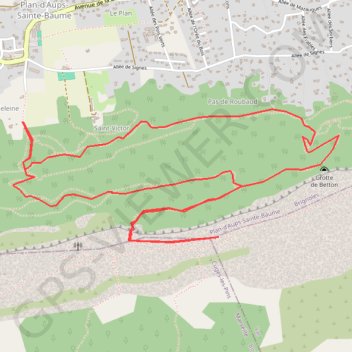 Itinéraire Sainte-Baume - La Grotte de Betton, distance, dénivelé, altitude, carte, profil, trace GPS