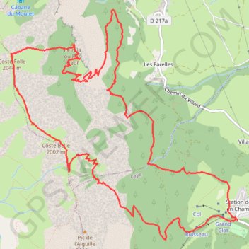 Itinéraire Costebelle, distance, dénivelé, altitude, carte, profil, trace GPS
