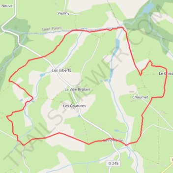 Itinéraire Saint Sauvier La Chapelle St Remy DJT, distance, dénivelé, altitude, carte, profil, trace GPS