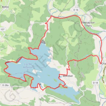 Itinéraire Lac de Montbel, distance, dénivelé, altitude, carte, profil, trace GPS