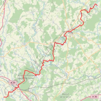 Itinéraire Bourges (18) - Breurey-lès-Faverney (70) - De Echigey à Seveux, distance, dénivelé, altitude, carte, profil, trace GPS