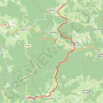 Itinéraire Parc du Morvan - J4, distance, dénivelé, altitude, carte, profil, trace GPS