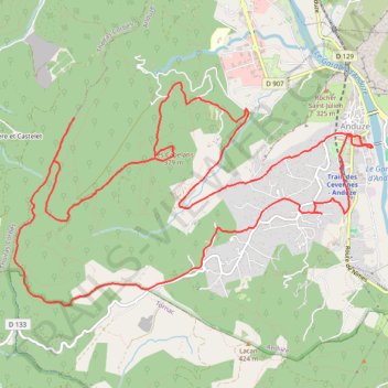 Itinéraire Les Capelans et la Grande Pallieres - 20250209 - 30140 ANDUZE, distance, dénivelé, altitude, carte, profil, trace GPS